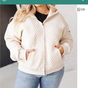 Kori Cream Quilted Hoodie